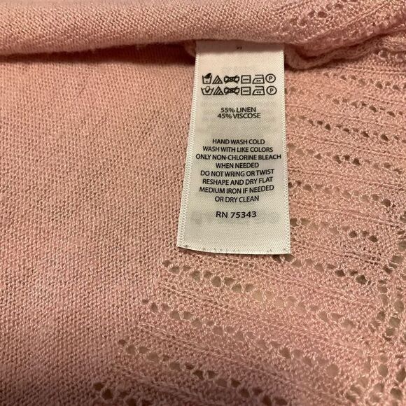 Nanette Nanette Lepore Open Crochet hem Sweater, Medium, in Blush. Softgirl, fai - Picture 3 of 9